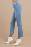 Neon Blonde Bombshell Light Wash Fluted Jeans 