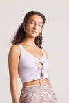 Tell Me It All Lilac Keyhole Crop Tank Top