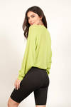 Warm Up Lime Waffle Knit Top