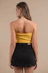 Wasted Times Marigold Strapless Wrap Crop Top 