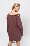 Show Off Shoulder Marsala Sweater Dress