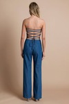 Love Is Not Over Medium Wash  Chambray Jumpsuit