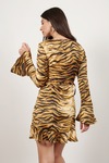 Roaring Night Multi Tiger Print Wrapped Shift Dress