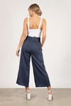 Millie Navy Cropped Wide Leg Pants