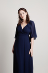 We Could Be Navy Wrap Maxi Dress