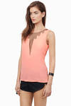 Front To Back Neon Coral Tank Top