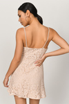 Avery Nude Embroidered Lace Dress