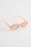 Spin Me Nude Round Frame Sunglasses