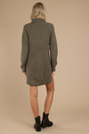 Knit While You're Ahead Olive Sweater Dress