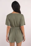 Setting Fires Olive Plunging Romper