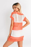 Spaced Out Orange Striped Tunic Top