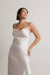 This Moment Pearl Cowl Neck Satin Maxi Dress