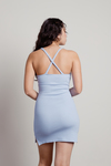 A Treat For Sure Periwinkle Knit Bodycon Mini Dress
