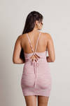 Bubble Gum Pink Open Back Bodycon Knit Dress