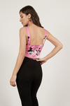Cherry Blossom Pink Floral Floral Print Crop Top
