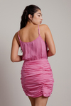 No Regrets Pink Ruched Bodycon Dress