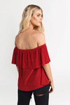 Claire Red Off Shoulder Blouse