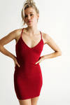 Do Not Leave Red Twist Bodycon Mini Dress