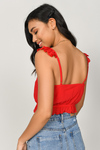 Jessica Red Ruffle Blouse