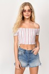 Straight To You Red Multi Stripe Crop Top