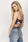 Take Action red Camo Thin Strap Crop Top