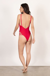 My Beloved Red Strappy High Cut Monokini