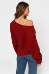 Time Will Tell Red Asymmetrical Sweater