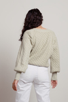 Cozy Up With Me Sage Intricate Detail Sweater