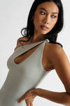 Jazmine Sage One Shoulder Bodycon Midi Dress