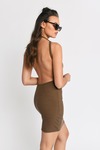 Kiss Me Taupe Knitted Bodycon Dress