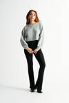 Jeanine Teal Long Sleeve Cropped Sweater