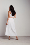 Becca White Textured Maxi Skirt