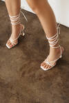 Been That Way White Lace Up Strappy Heels