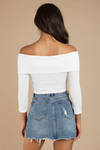 Crossing Lines White Knit Crop Top