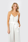 Deal With It White Cropped Jumpsuit