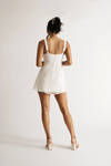 I Want To See You White Empire Waist Romper