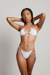 Itty Bitty White Strap Bikini Set