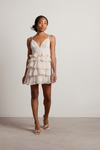 Crossing Lines White Multi Floral Ruffle Tiered Dress