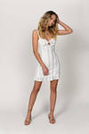Jenny white Stripe Ruffle Bodycon Dress