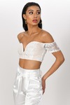 Something Borrowed White Lace Crop Top