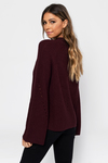 Noelle Wine Mock Neck Sweater
