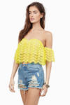 Trista Yellow Crochet Crop Top