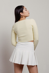 You Should Know Yellow Pearl Button Ribbed Cardigan