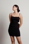 Anita Black Ribbed Side Cutout Bodycon Mini Dress