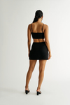 Arden Black Linen Crop Top And Skirt Set