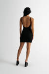 Demigod Black Backless Bodycon Mini Dress