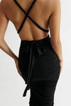 Karma Black Multiway Ruched Bodycon Midi Dress