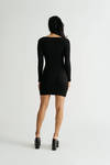 Lolla Black Sweater Knit Bodycon Mini Dress