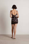 Carolton Black Multi Floral Ruched Cutout Bodycon Mini Dress