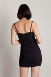 On Repeat Black Lace-Up Bodycon Mini Dress